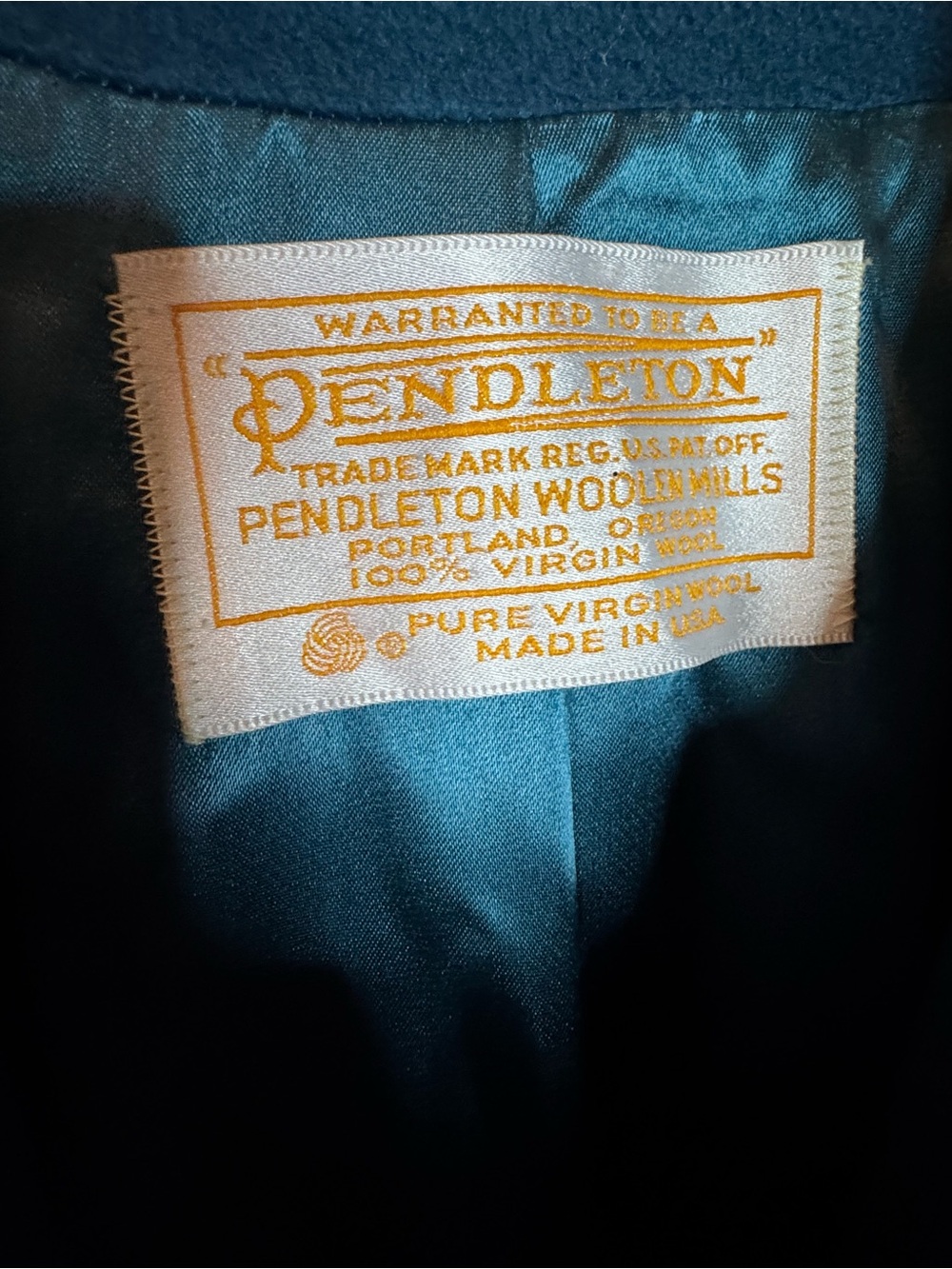 Vintage Pendleton Blue Teal Long Wool Coat Size 8 Made USA Full Length - Picture 4 of 6